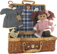 a doll in a basket 